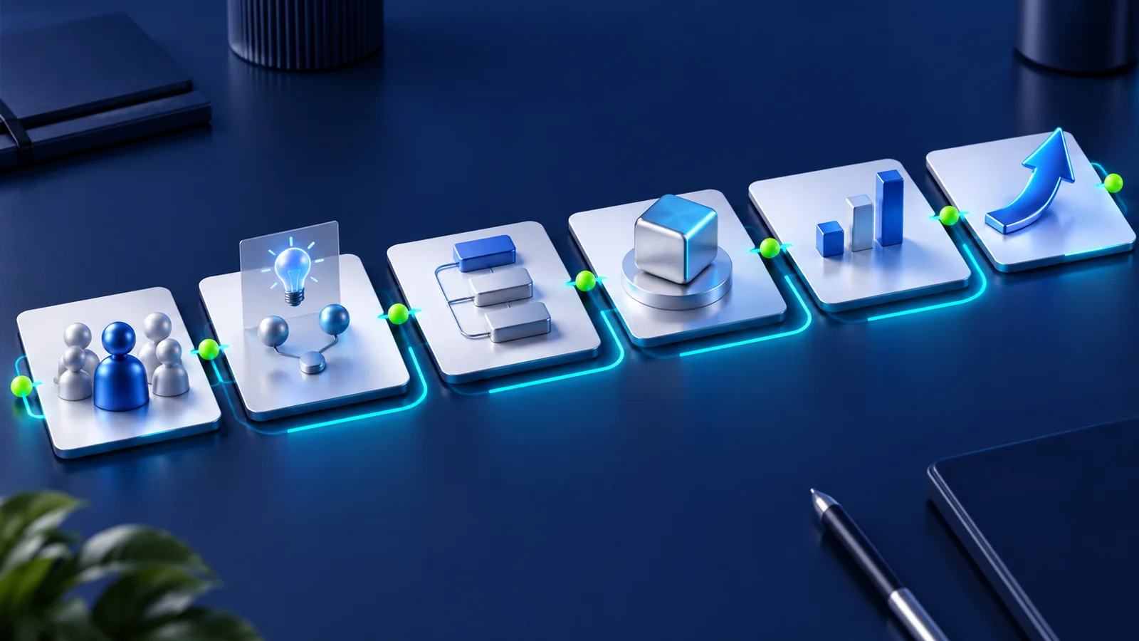 Illustrative business presentation storyboard